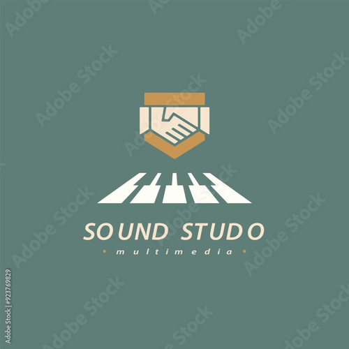 Music logo icon vector illustration Music Notes with Line Art Style for Chord Choir Concert or Song Sing Musical Symphony Sheet logo design