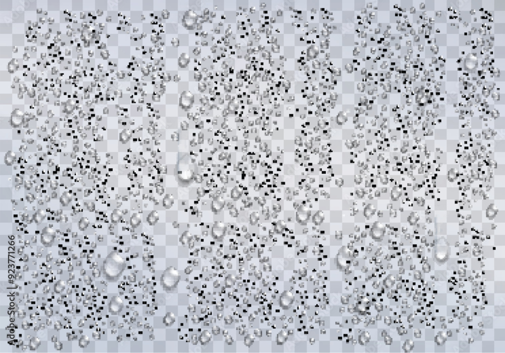 Realistic water droplets on the transparent background. Vector Realistic water droplets on the transparent background. Vector