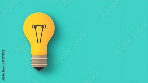 Light bulb with a trophy, ideas leading to winning growth, flat design illustration