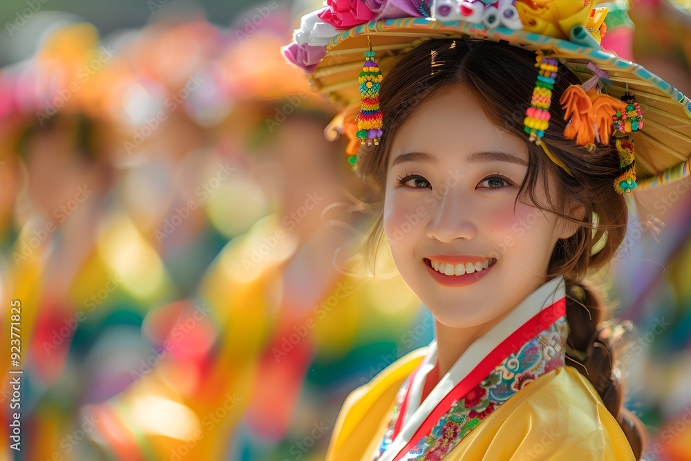 Portrait of a North Korean Woman in Traditional North Korean Attire. Celebrating the Beauty and Cultural Heritage of North Korea through Traditional Clothing and Ethnic Identity. A Representation of N Portrait of a North Korean Woman in Traditional North Korean Attire. Celebrating the Beauty and Cultural Heritage of North Korea through Traditional Clothing and Ethnic Identity. A Representation of N