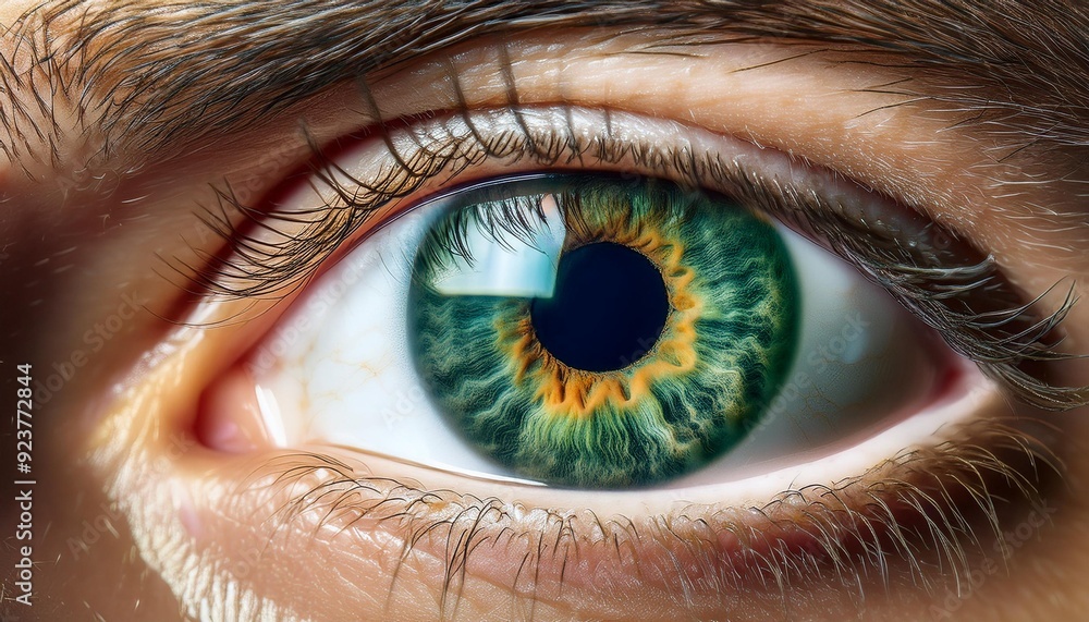 Fototapeta premium Close Up of Green Eye. Green Iris. 