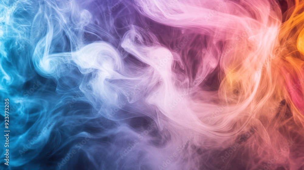 Colorful abstract smoke swirling against a dark background Colorful abstract smoke swirling against a dark background