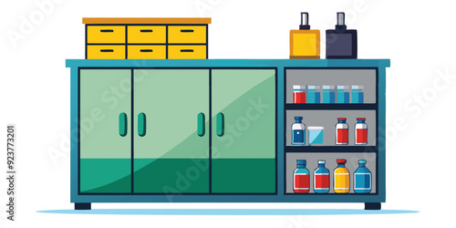 chemical storage cabinet isolated on a white background