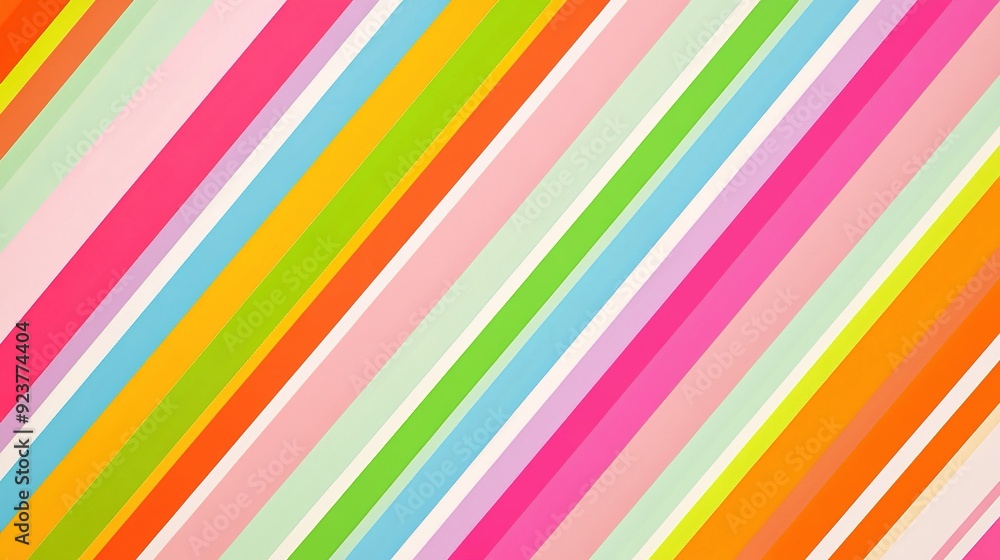 Obraz premium Colorful diagonal stripes in vibrant shades illuminating a bright background
