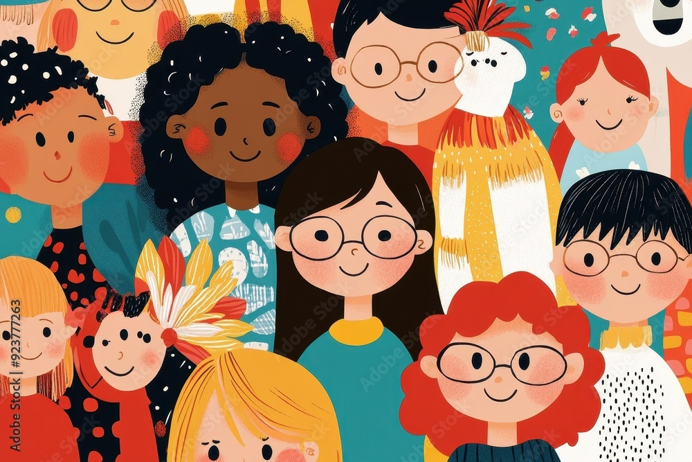 Global Cultural Studies Classroom with Diverse Students in Vibrant Vector Art Style Global Cultural Studies Classroom with Diverse Students in Vibrant Vector Art Style