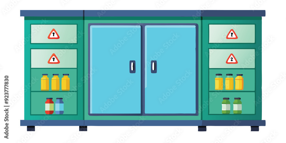 chemical storage cabinet isolated on a white background