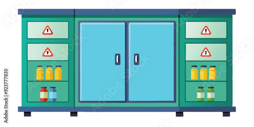 chemical storage cabinet isolated on a white background
