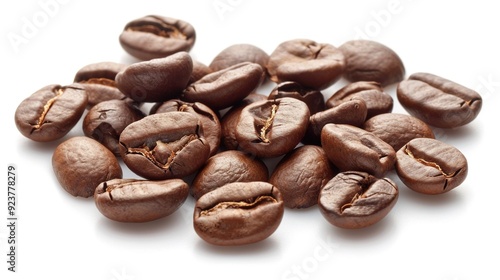 white background coffee beans