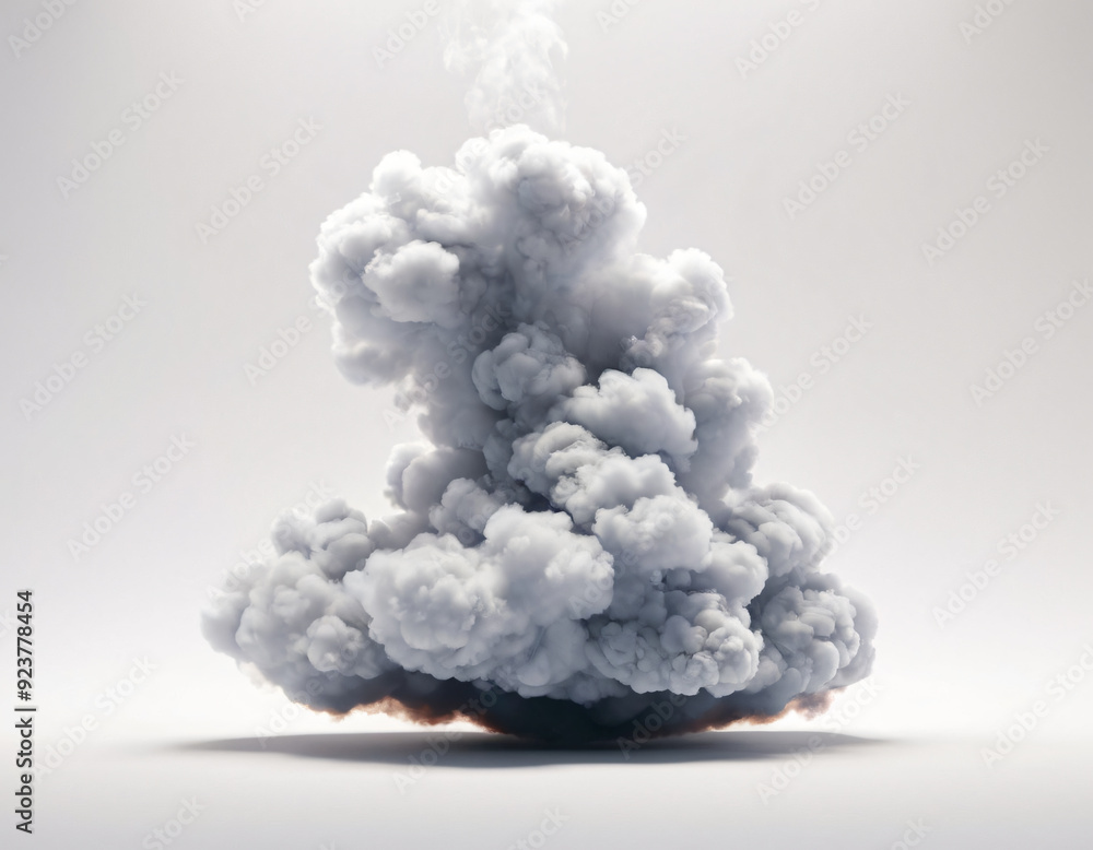 white smoke cloud exploding isolated on white background white smoke cloud exploding isolated on white background
