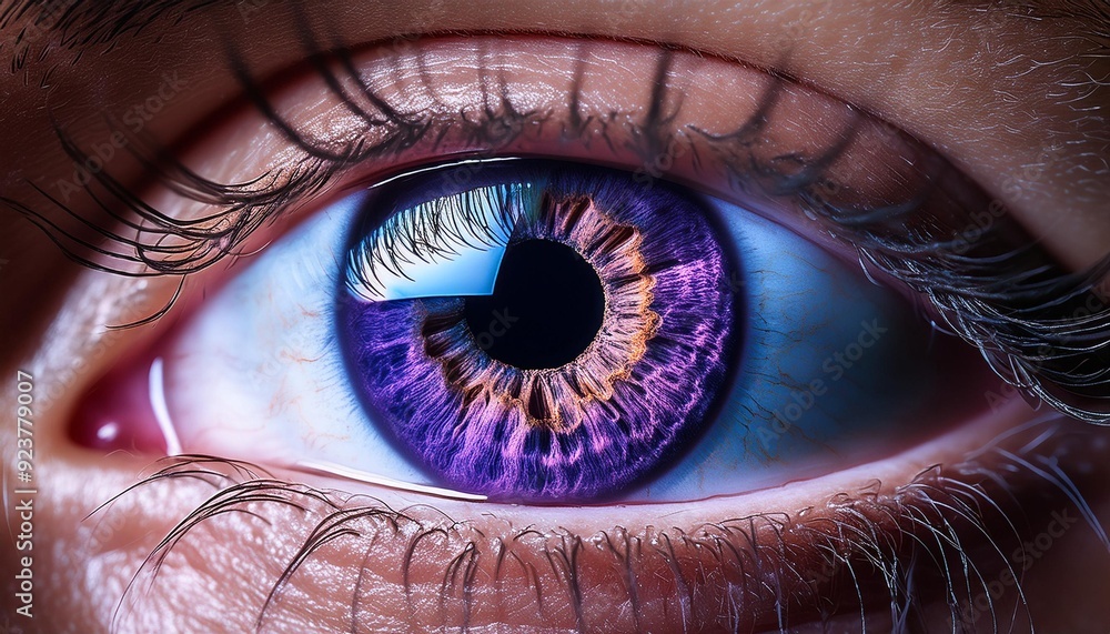 Fototapeta premium Close Up of Violet Eye. Violet Iris. 