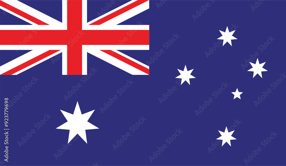 Fototapeta premium Australian flag , Flat vector 