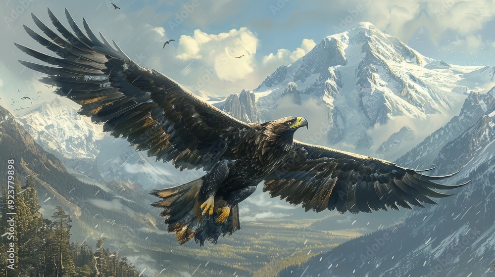 Fototapeta premium eagle soaring , eagle mountains , sky eagle , high resolution eagle image