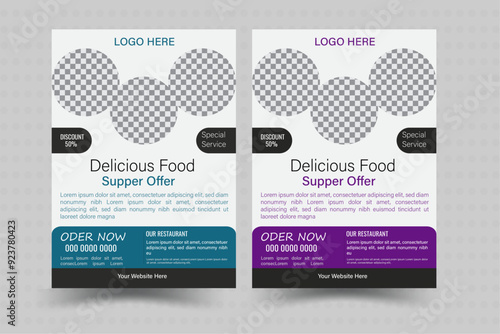 Food Flyer A4 size Vector Template. Fast food flyer template design. sales promotion, culinary promotion, ready to edit and use.