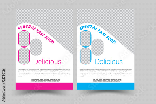 Food Flyer A4 size Vector Template. Fast food flyer template design. sales promotion, culinary promotion, ready to edit and use.