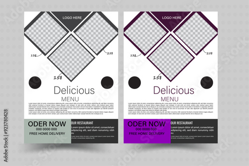 Food Flyer A4 size Vector Template. Fast food flyer template design. sales promotion, culinary promotion, ready to edit and use.