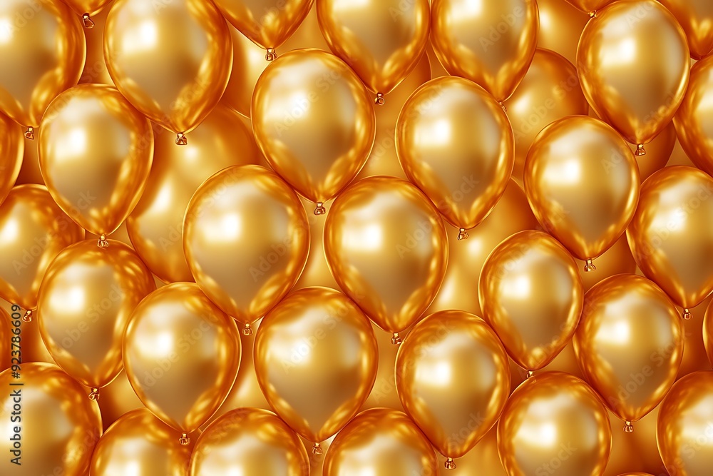 Radiant Gold Balloons Seamless Pattern for Background Design Radiant Gold Balloons Seamless Pattern for Background Design