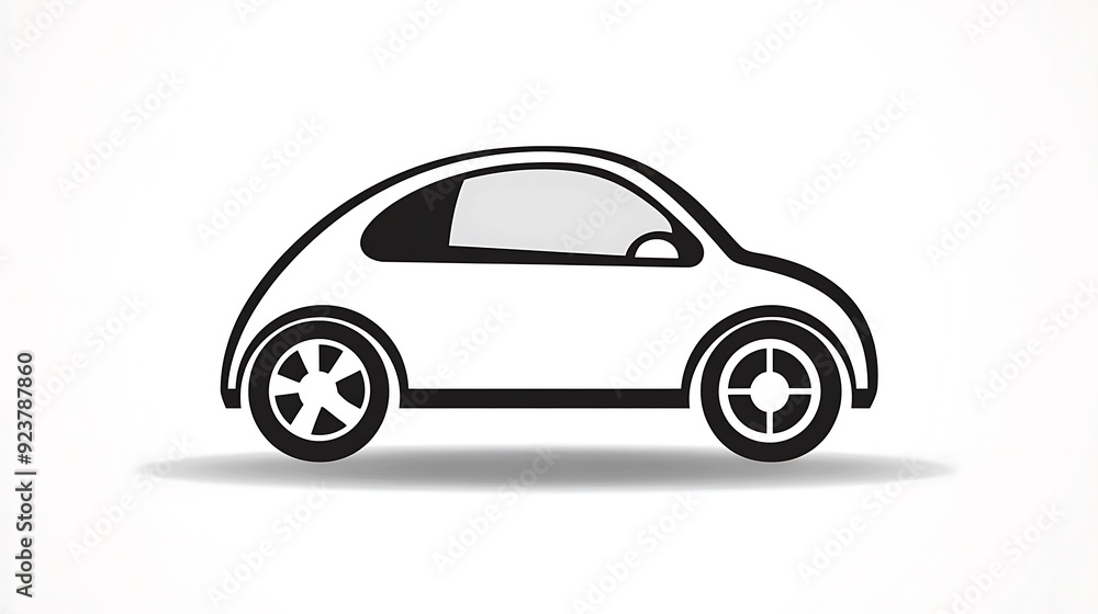 Modern and Clean Vector Design of an Electric Car Icon Modern and Clean Vector Design of an Electric Car Icon