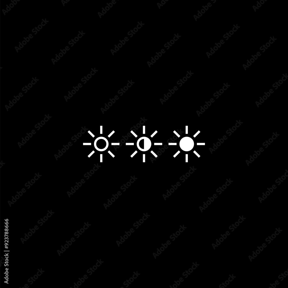 Brightness icon isolated on dark background Brightness icon isolated on dark background