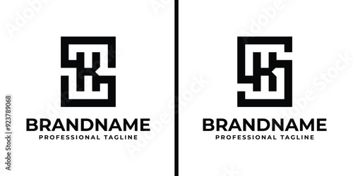 Letters SK Monogram Logo, suitable for any business with KS or SK initials