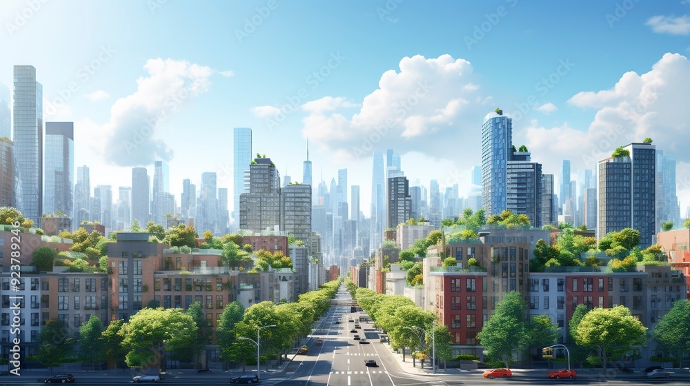 A photo of a cityscape with multiple investment A photo of a cityscape with multiple investment