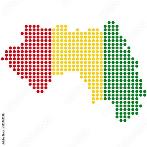 Guinea country vector flag map territory state in dots style