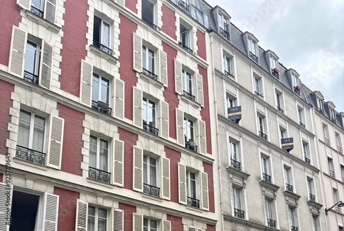 Facades of French buildings. Paris, France