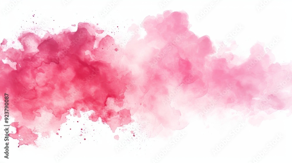 Obraz premium An abstract pink watercolor stain on a white background