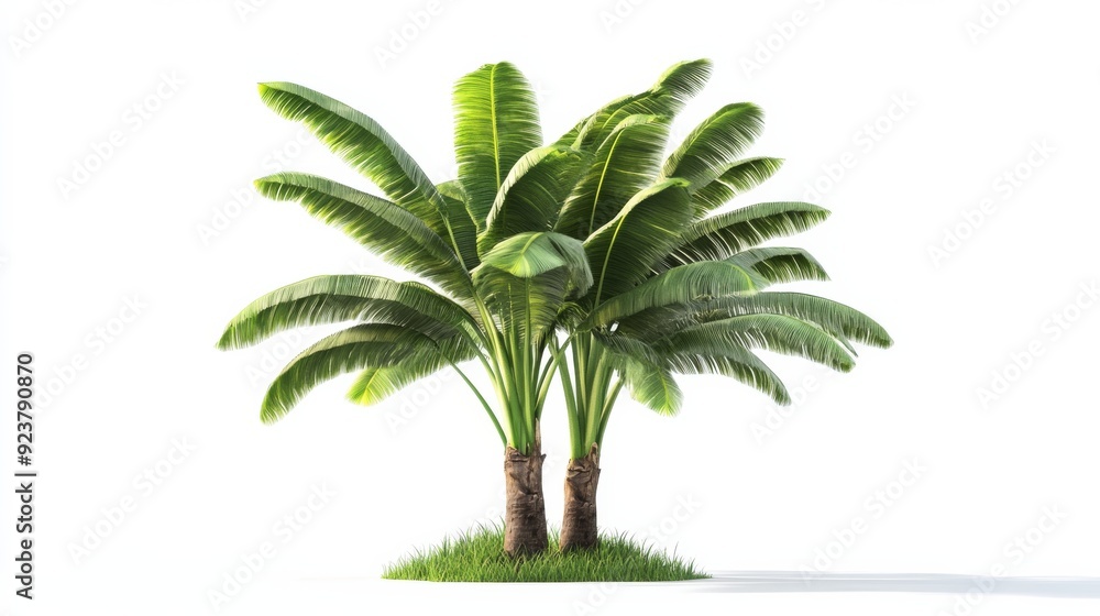 Obraz premium ultra realistic image of banana tree with white backgound