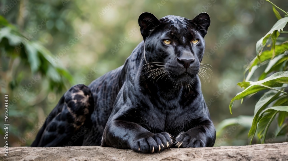 Black panther sitting isolated on white background PNG Black panther sitting isolated on white background PNG