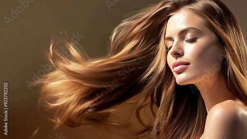 hair woman with stylish hairstyle, happy with beauty products, hair shampoo or conditioner, perfect healthy lovely shiny hair, fashion, modern, beauty, makeup, model, cosmetics, portrait