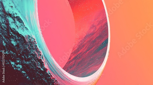 A vibrant abstract artwork featuring a circular shape with bold colors and dynamic textures, perfect for modern design projects.