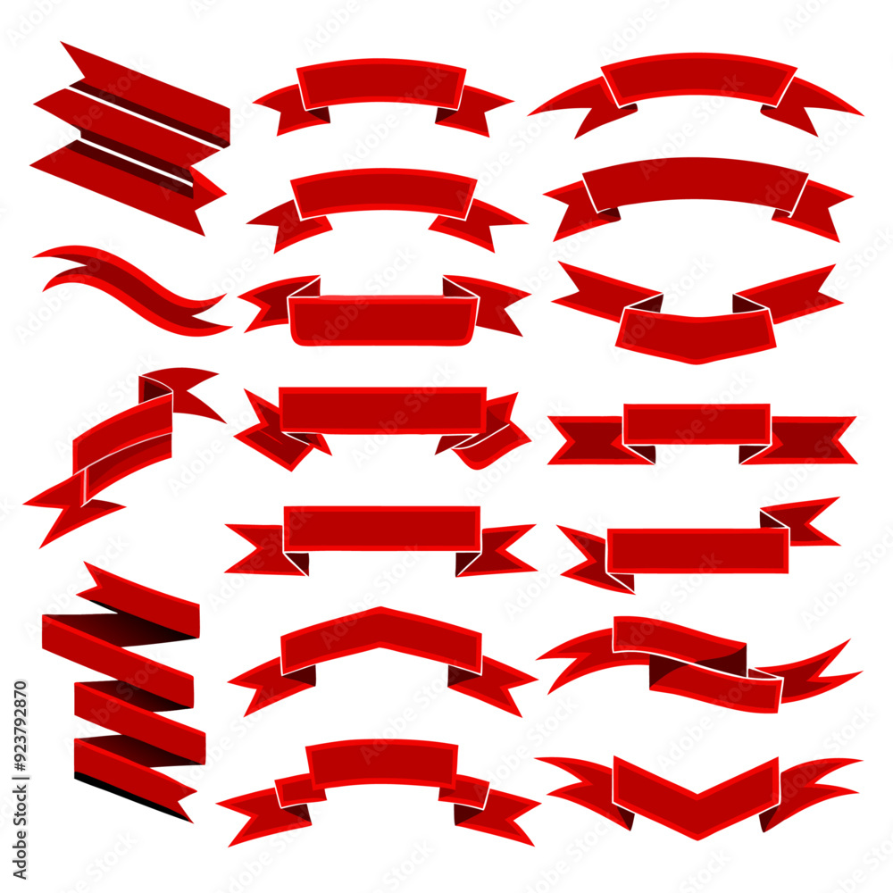 Ribbon banner flat vector set on a isolated white background (6) Ribbon banner flat vector set on a isolated white background (6)
