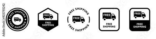 Free Shipping - vector signs for product packaging or box.