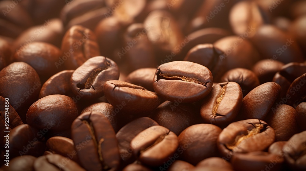 A photo of a close-up of coffee beans transition A photo of a close-up of coffee beans transition
