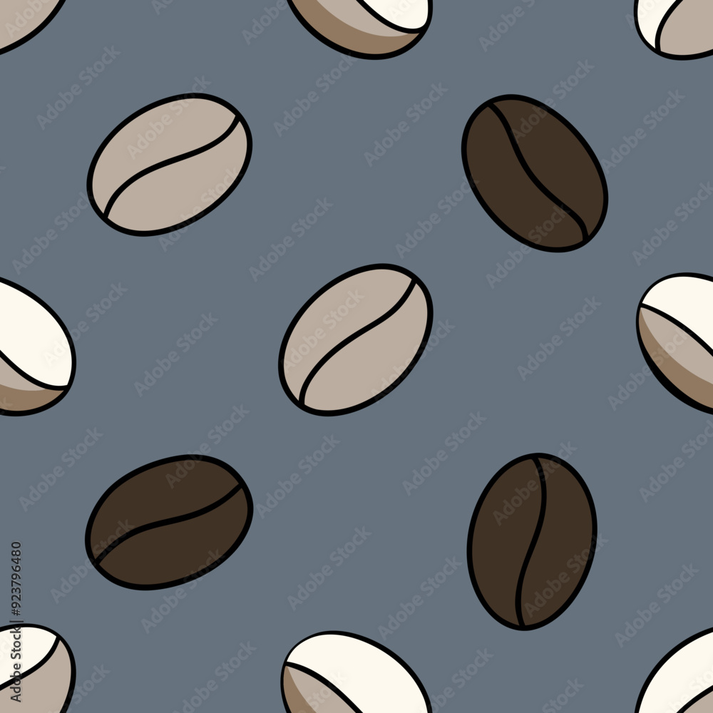 Obraz premium coffee beans seamless pattern