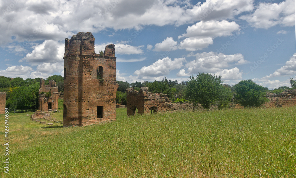 Scenic view of the Roman ruins in the Villa of Maxentius in Rome Scenic view of the Roman ruins in the Villa of Maxentius in Rome