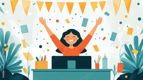 A customer service center celebrating achievements in service quality for outstanding performance and increased client loyalty