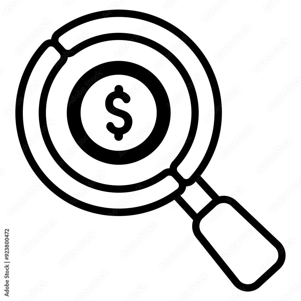Line art search money icon logo vector illustration design, for business and finance symbol Line art search money icon logo vector illustration design, for business and finance symbol