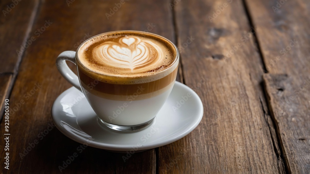 macchiato coffee espresso stained with a small amount served aesthetically in a wooden table macchiato coffee espresso stained with a small amount served aesthetically in a wooden table
