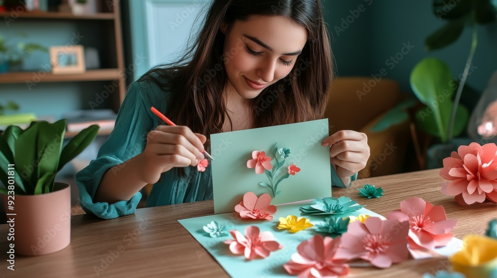 Fototapeta premium Creative Paper Flowers Crafting