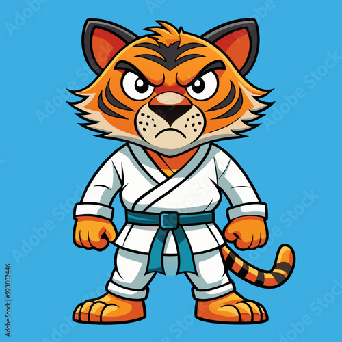tiger karate kimono judo taekwondo vector sport mascot
