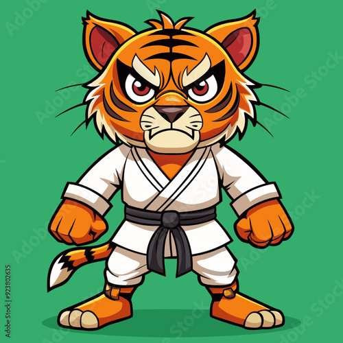 tiger karate kimono judo taekwondo vector sport mascot