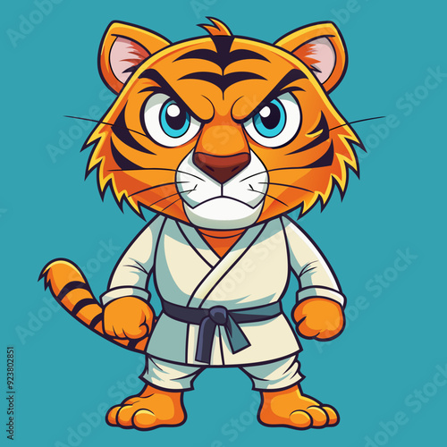 tiger karate kimono judo taekwondo vector sport mascot