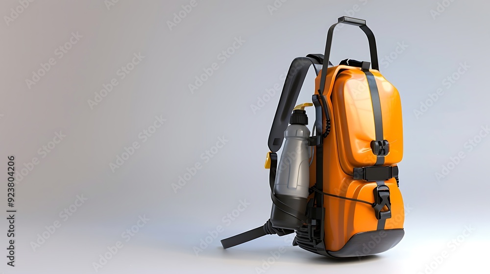 Battery backpack garden sprayer equipment on white background. Battery backpack garden sprayer equipment on white background.