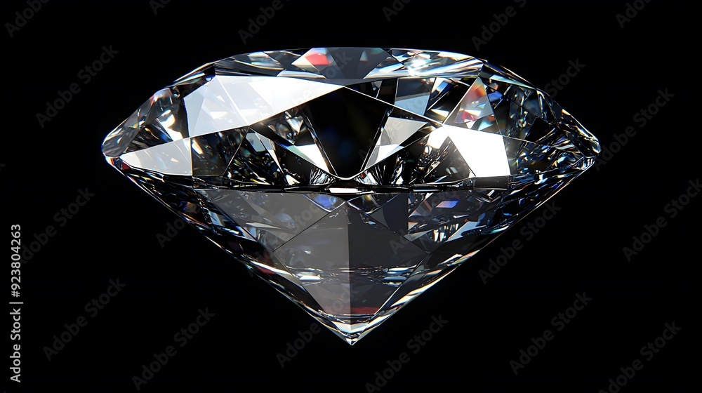 Sparkling Diamond on Black Background. Sparkling Diamond on Black Background.