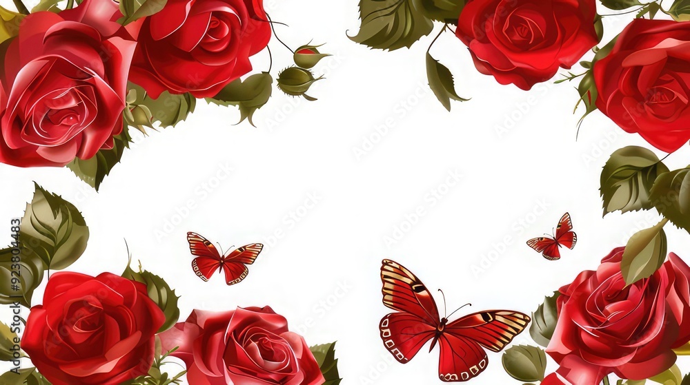 red roses border red roses border