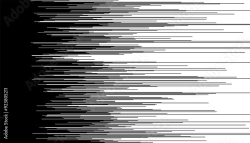 Monochrome transition pattern with grunge and abstract lines. Speed and movement effect. Vector Format Illustration. EPS10 