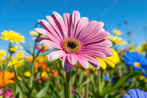 A Vibrant genera daisy a single flower in nature photo