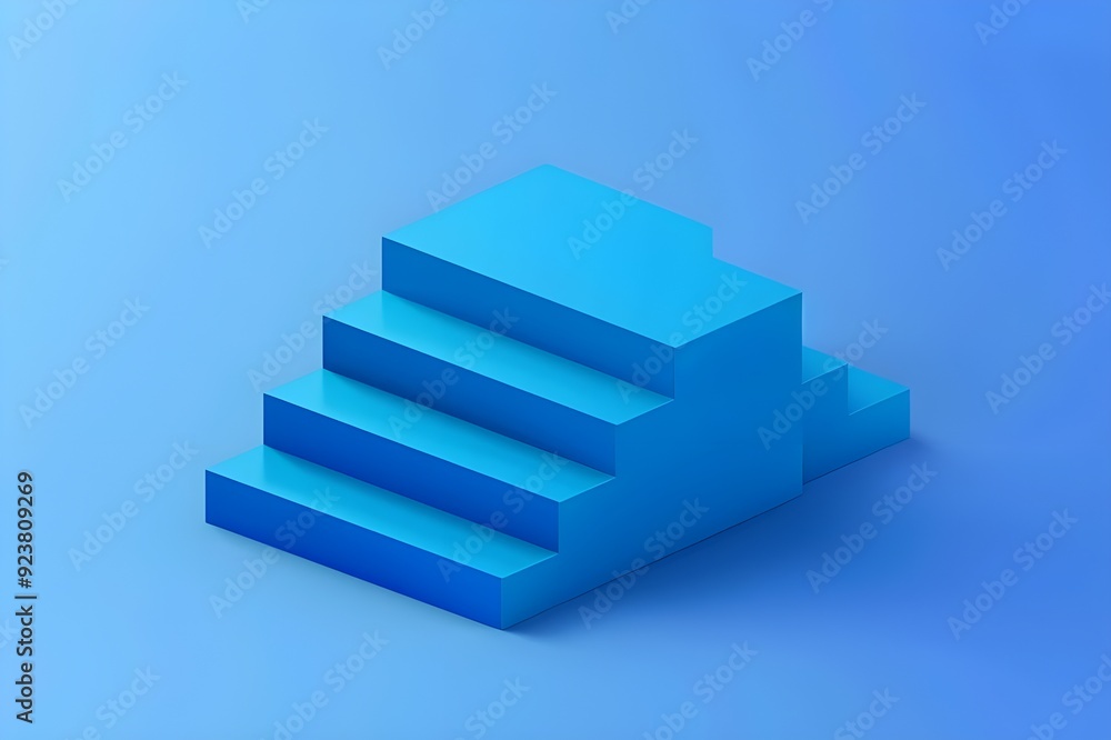 Blue Steps: Abstract 3D Rendered Illustration Blue Steps: Abstract 3D Rendered Illustration
