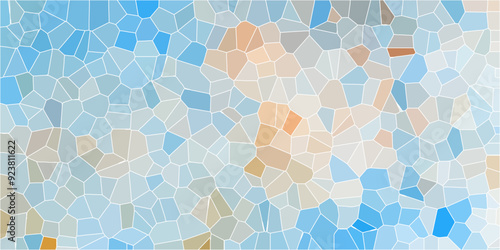 colorful crystallize abstract background in light sweet vector illustration. Multicolor Broken Stained Glass Background with White lines. Voronoi diagram background. Seamless pattern shapes vector.